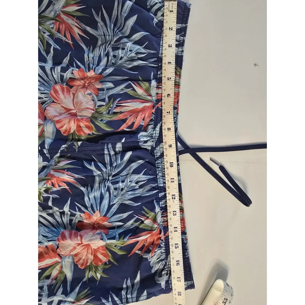 Kirkland Signature Mens XL Tropical Hibiscus Swim Trunks Navy Floral Board Short